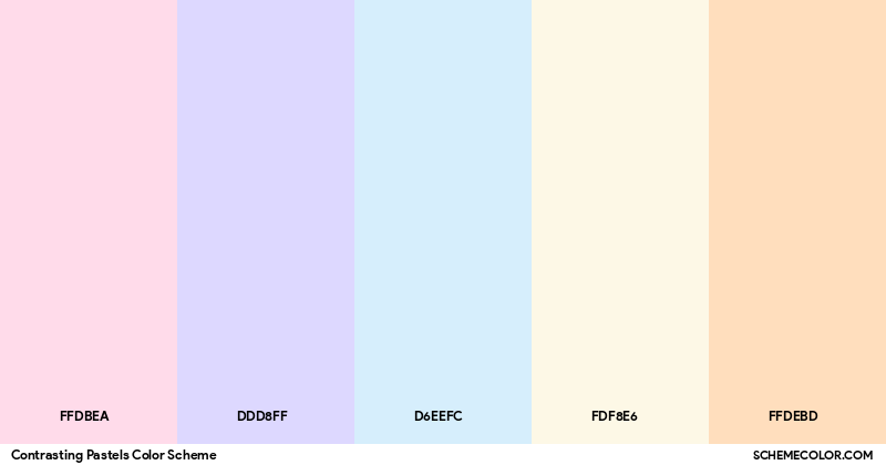 contrasting pastels color palette